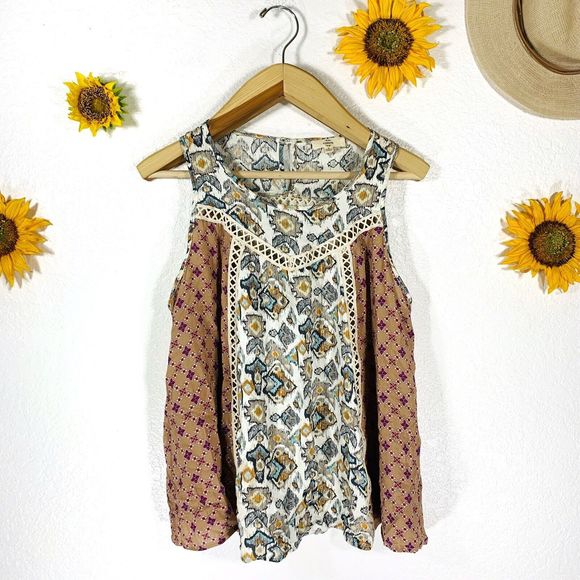 Entro Boho Hippy Embroidered Sleeveless Blouse Size Small Women’s - Picture 1 of 7